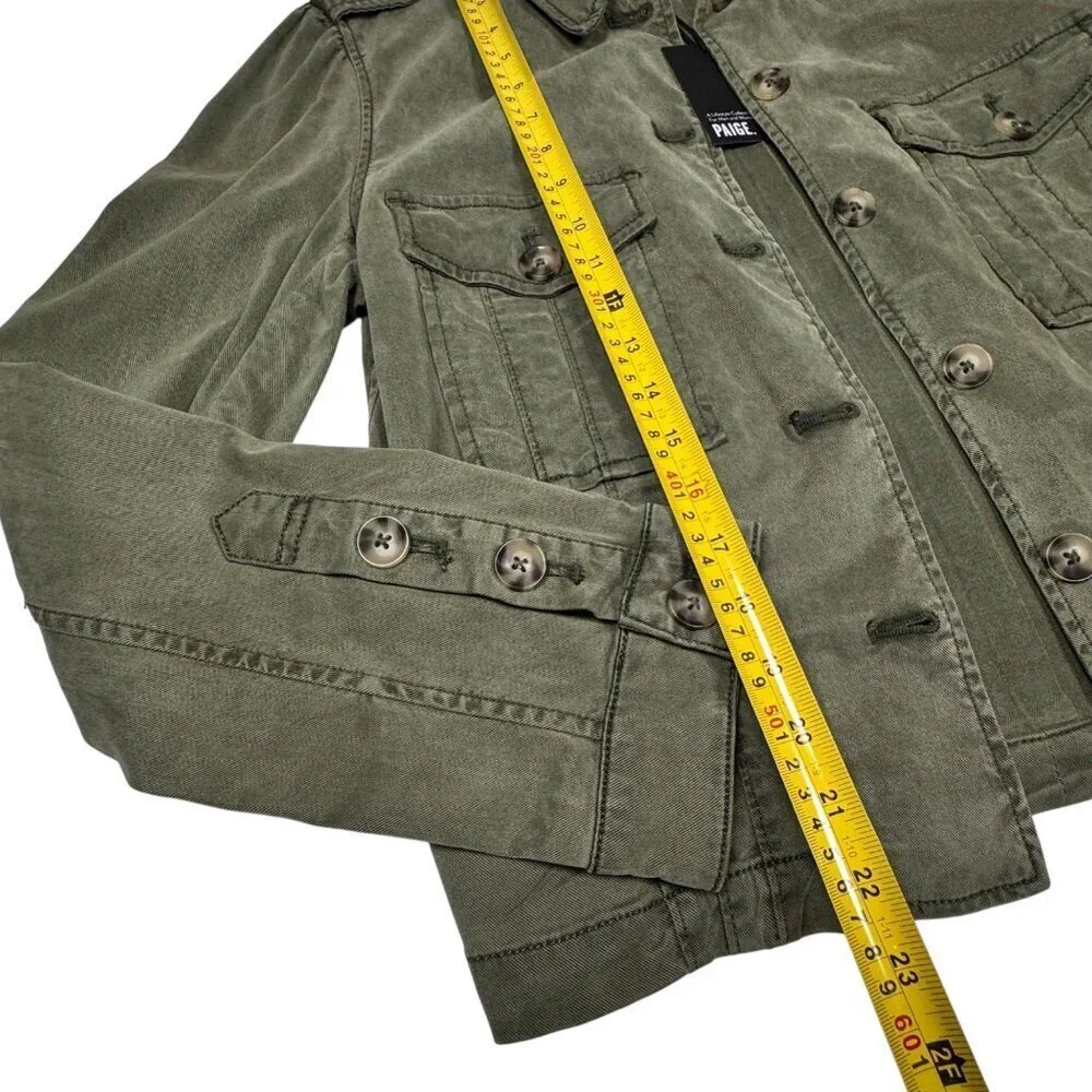 NWT PAIGE Pacey Jacket Sz.L Vintage Ivy Green  Buttons Preppy Minimalist $249 - Picture 12 of 16